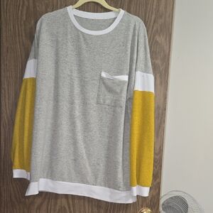 Womens Color Block Long Sleeve Top